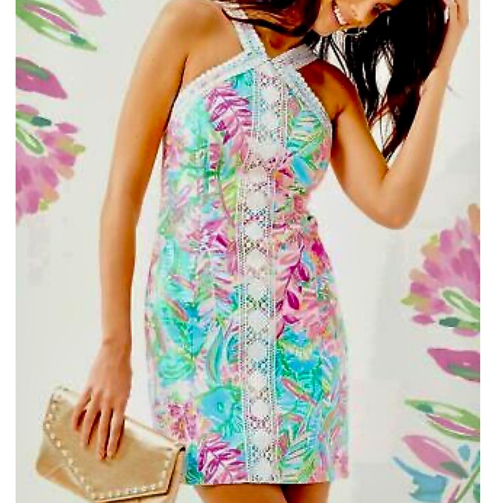 LILLY PULITZER Vena Stretch Shift-Size 12-Multi Pop Up Lilly of the Jungle-NWT